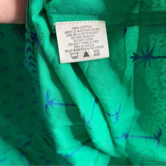 NWT LulaSoul Green 100% cotton Sequined Shift dress Palm‎ Tree Large - Picture 8 of 13